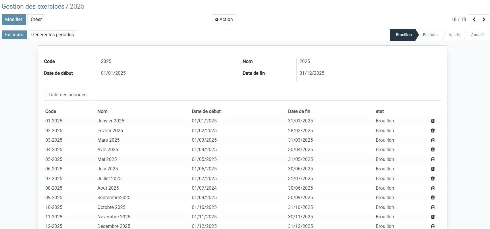 Odoo Paie Algérie - Périodes de paie et exercices